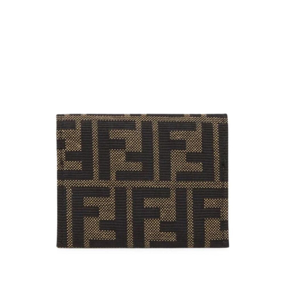 Fendi Women Porta Carte In Jacquard Ff Zucca Marrone